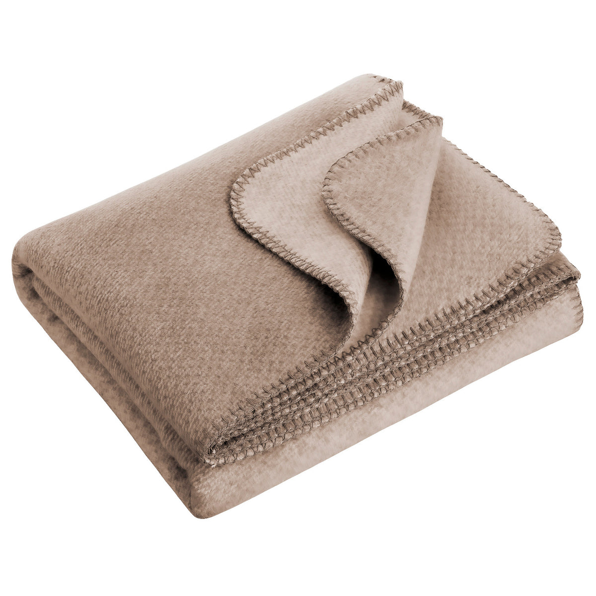 Kuschelige Wolldecke EMMA in der Farbe mocca aus 100% Bio-Baumwolle – RIEMA GERMANY