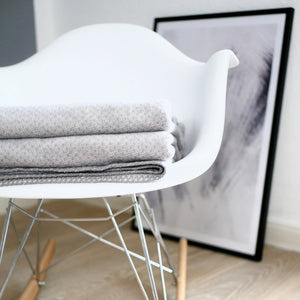 RIEMA Kuscheldecke "Emma" aus 100% Bio-Baumwolle (kbA), grau meliert - RIEMA GERMANY