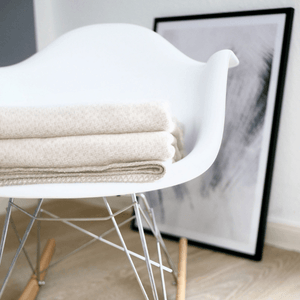 RIEMA Kuscheldecke "Emma" aus 100% Bio-Baumwolle (kbA), sand meliert - RIEMA GERMANY