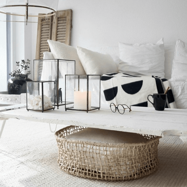 RIEMA Kuscheldecke "Joris" aus 100% Bio-Baumwolle (kbA), schwarz-natur - RIEMA GERMANY