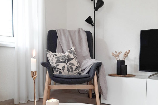 RIEMA weiche Kuscheldecke aus 100% Bio-Baumwolle in grau