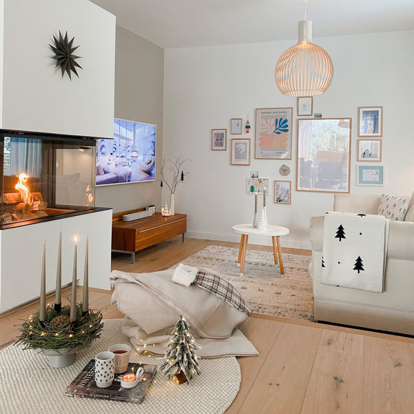 RIEMA Winter-Kuscheldecke SMILLA aus 100% Bio-Baumwolle (kbA) schwarz natur