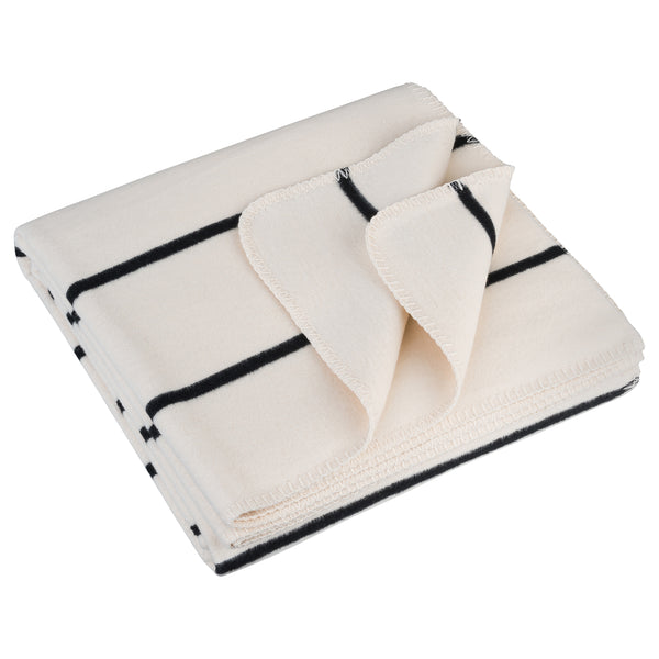 RIEMA Kuscheldecke JULE aus 100% Bio-Baumwolle (kbA) schwarz-natur