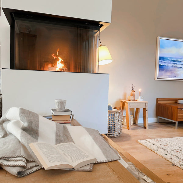 RIEMA Kuscheldecke STINE aus 100% Bio-Baumwolle (kbA) grau weiß