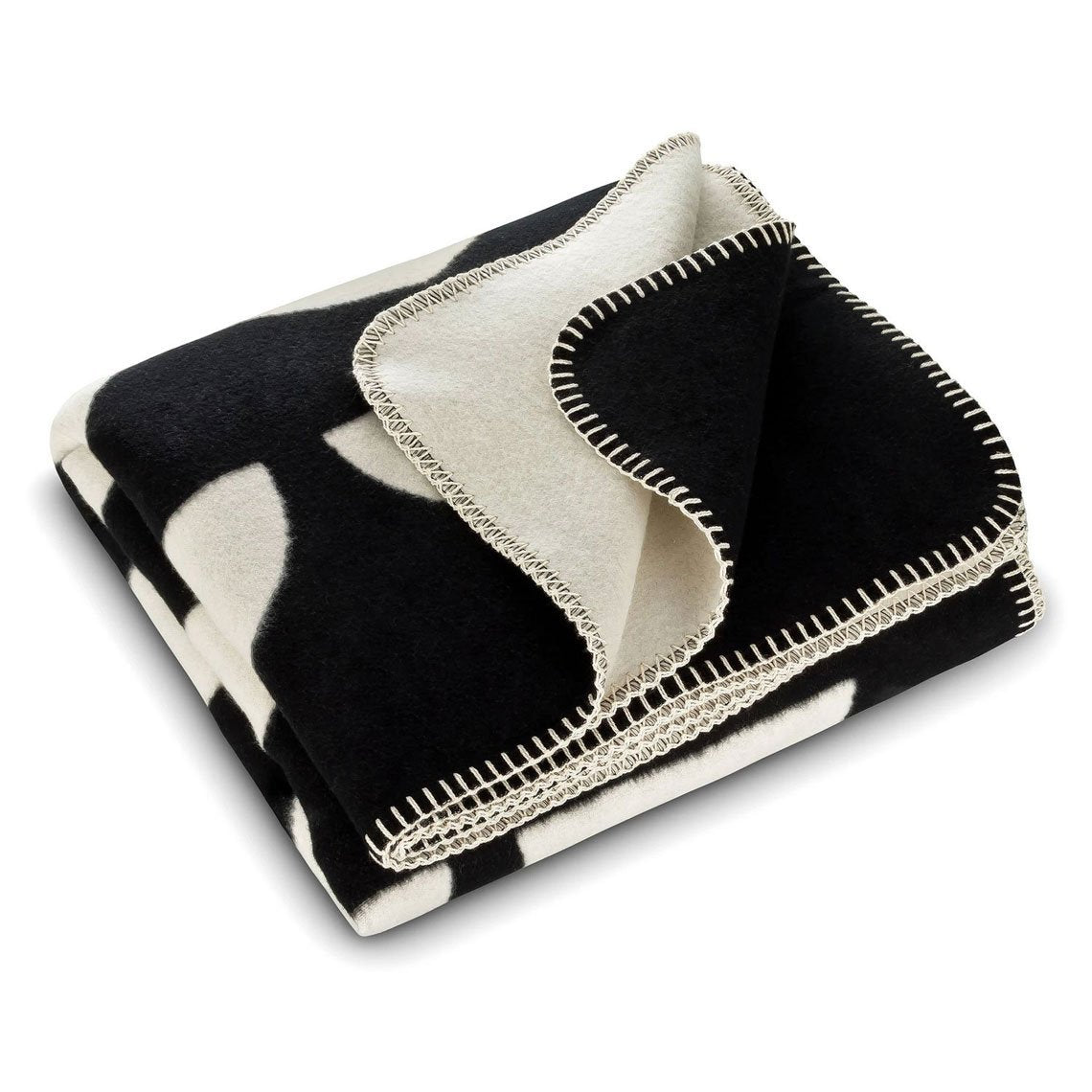 Aware Kuscheldecke 152x203 Cm - Baumwolle Mit Zickzack-Muster In Natur/Schwarz